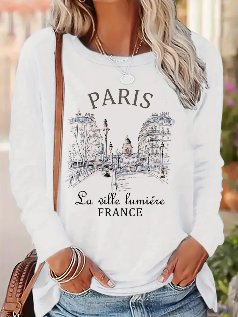 Street Fashion Paris 2025 - 2025 Fashion Paris Letter Print Shirt