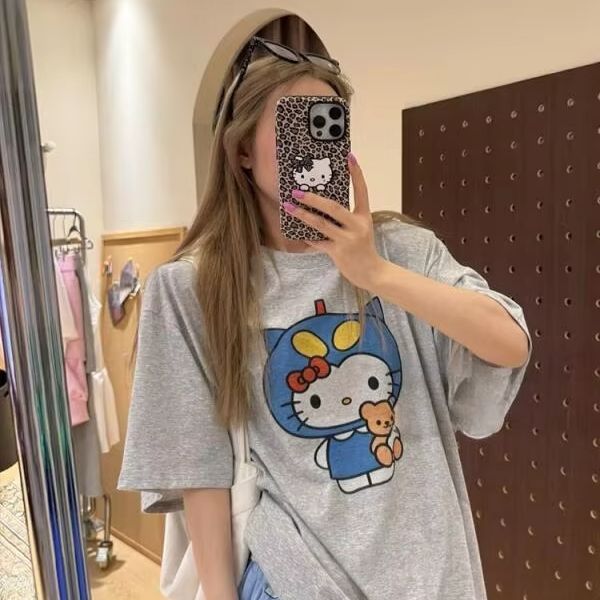 Street Summer Fashion - Short Sleeved Hello Kitty Printed T-Shirt