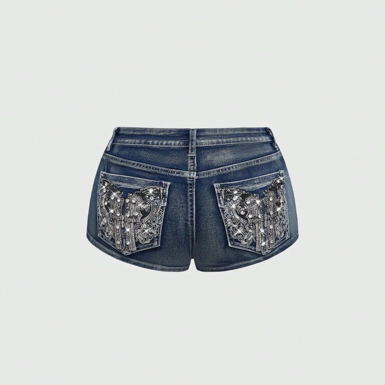 Summer Rhinestone Embroidered  - огляд і ціна Street Fashion Jeans