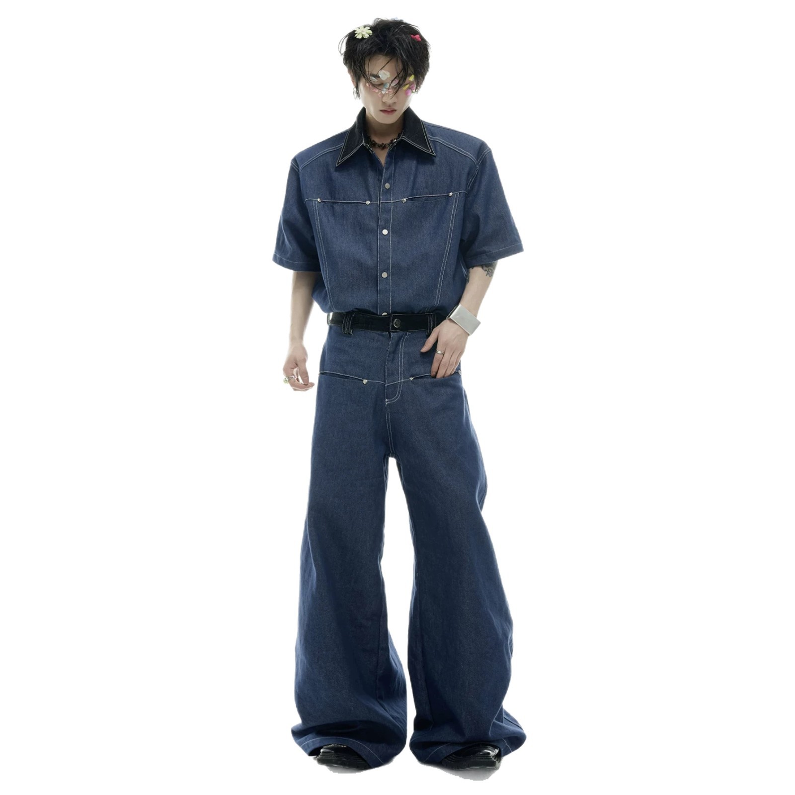 Summer Men's Denim Matching Se - огляд і ціна Street Fashion Jeans