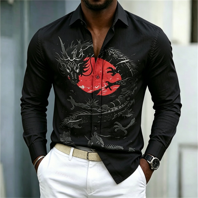 2026 New Men's Shirt White Bla - огляд і ціна Street Fashion In China