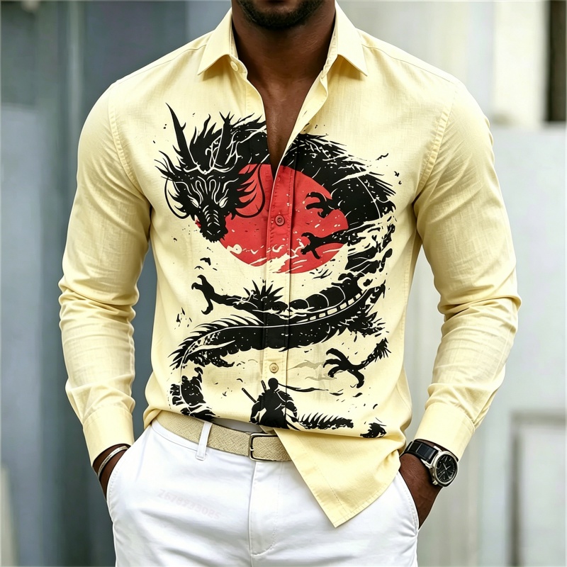 2026 New Men's Shirt White Bla - огляд і ціна Street Fashion In China