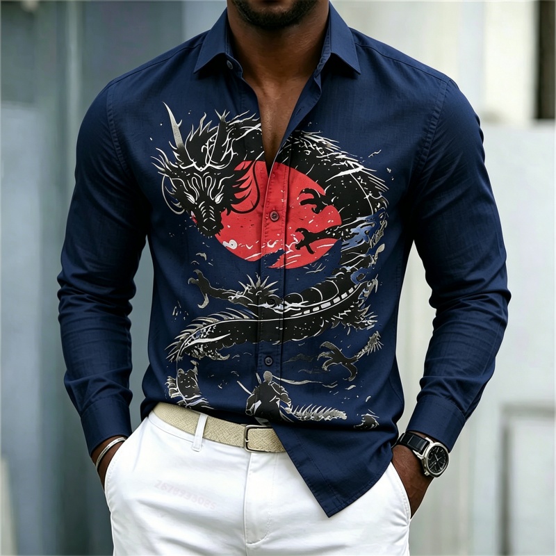 2026 New Men's Shirt White Bla - огляд і ціна Street Fashion In China