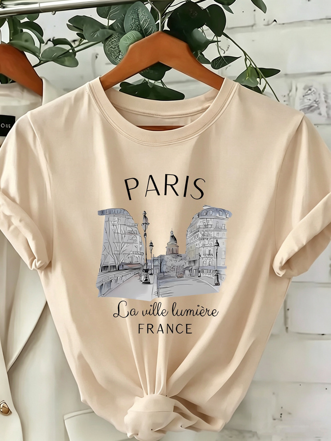 Women's Paris Print Crew Neck  - огляд і ціна Street Fashion Paris 2025