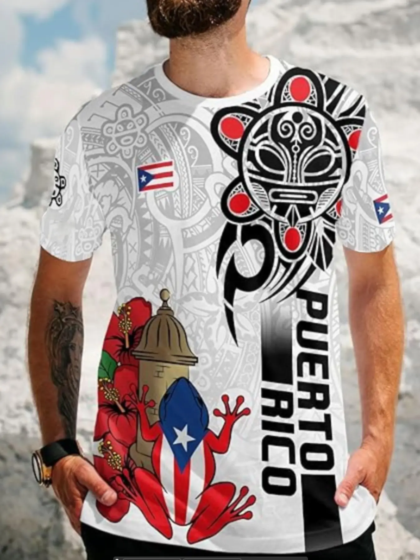 Men's Puerto Rican Pattern T-S - огляд і ціна Street Fashion Culture