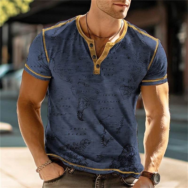 Men's Henry Shirts Funny 3D Pr - огляд і ціна Street Summer Fashion