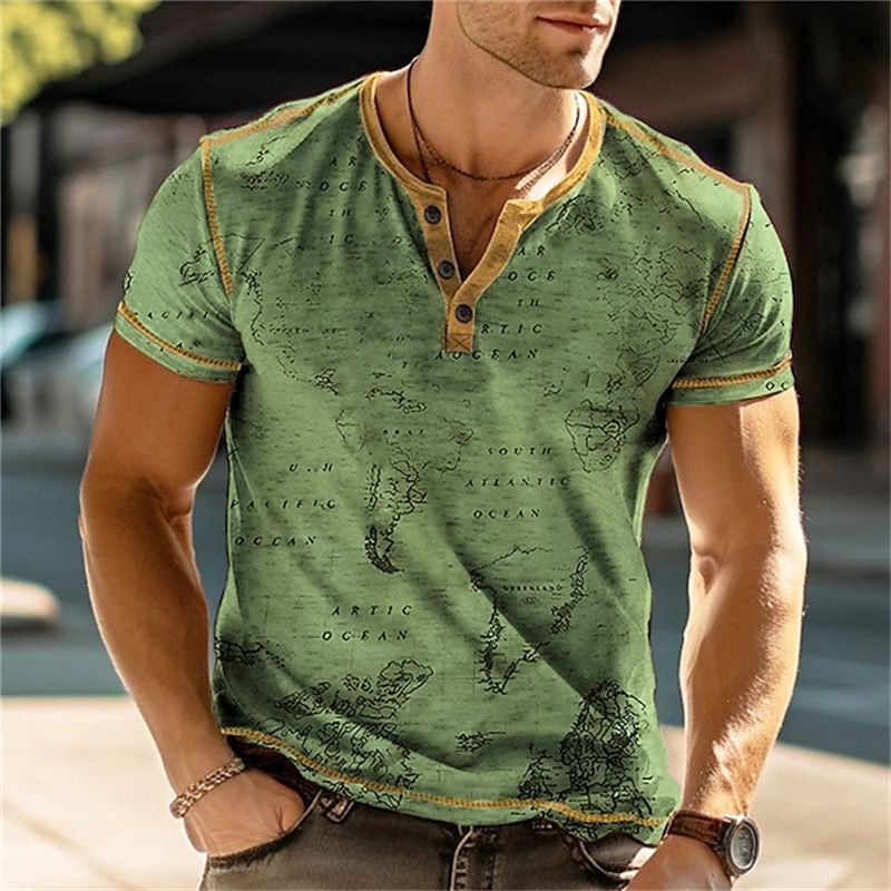Men's Henry Shirts Funny 3D Pr - огляд і ціна Street Summer Fashion