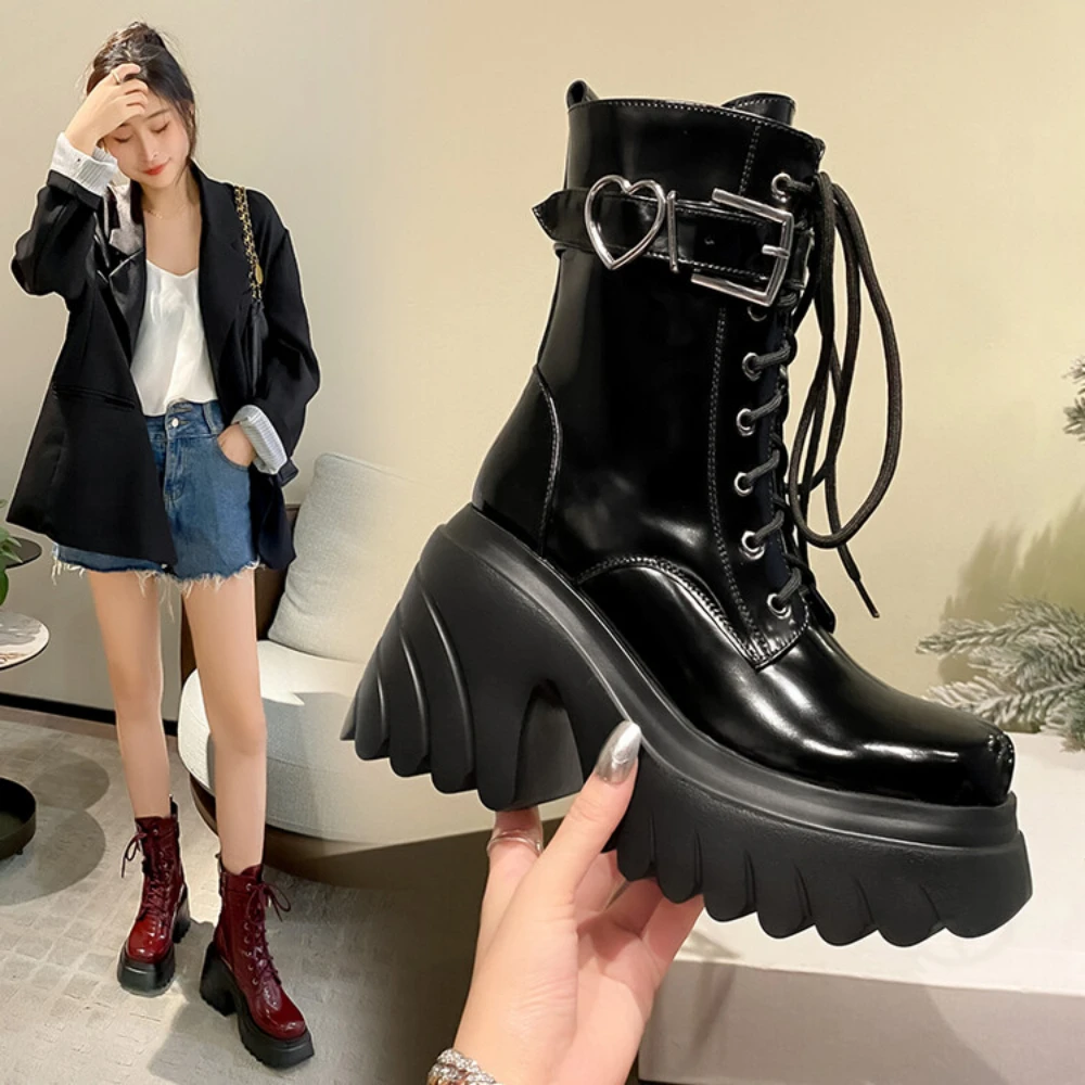 Wine Red Women Motorcycle Boot - огляд і ціна Street Fashion Shoes