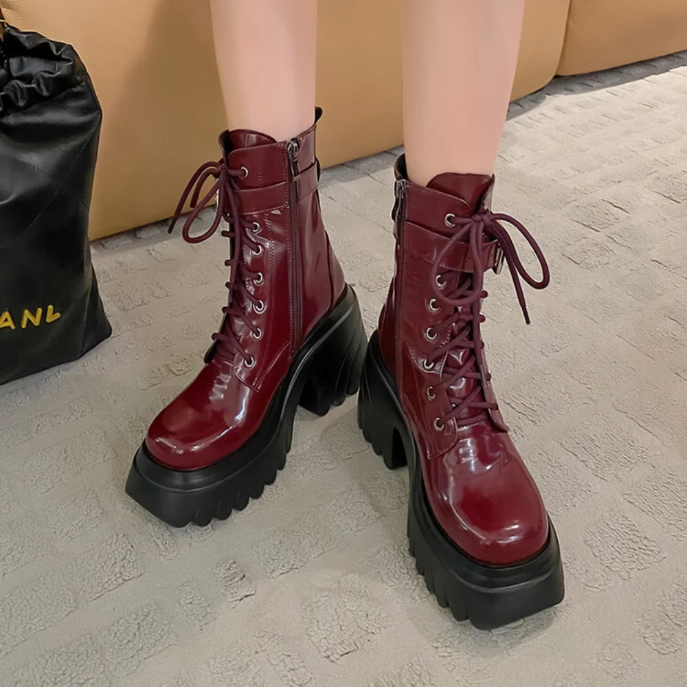 Wine Red Women Motorcycle Boot - огляд і ціна Street Fashion Shoes