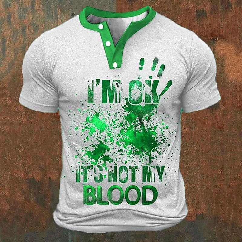 Funny 3D Letter Print Men's He - огляд і ціна Street Summer Fashion