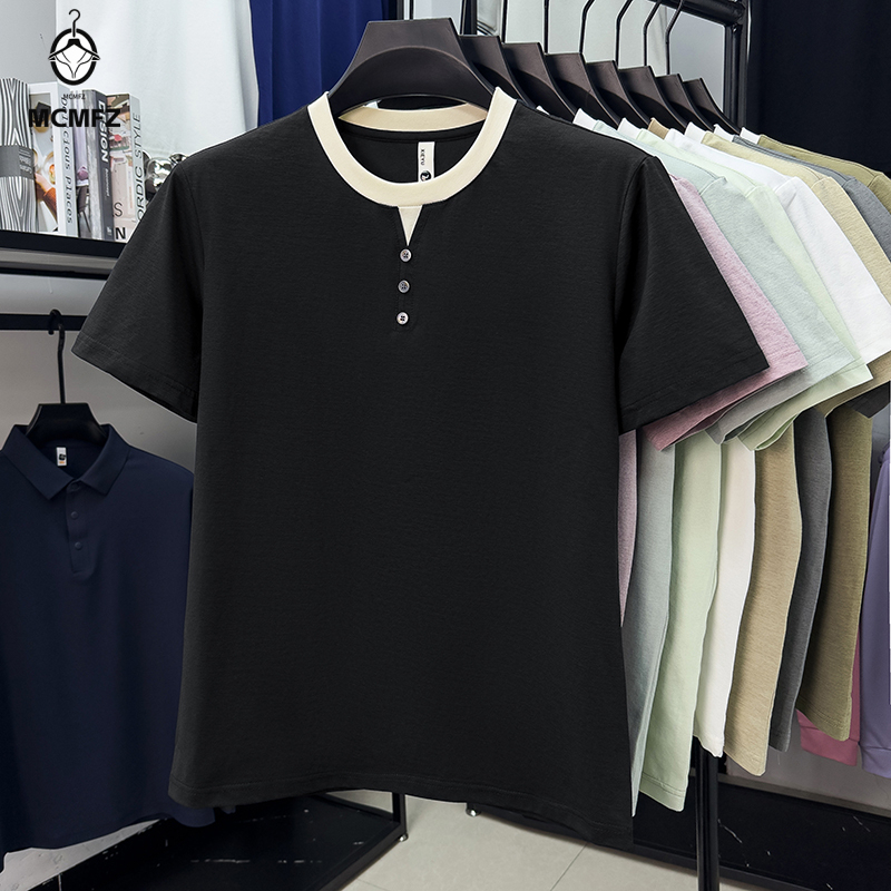 Men Casual Short Sleeve Henley - огляд і ціна Street Summer Fashion