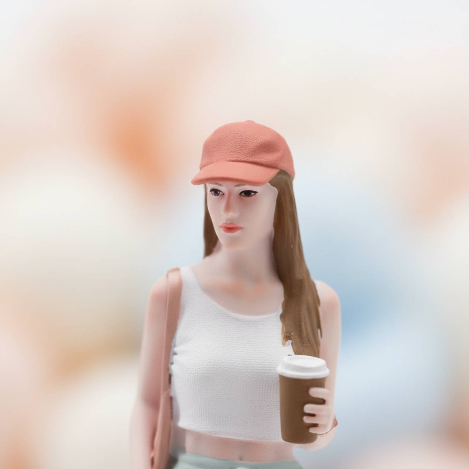 Girl Figure Holding Coffee Col - огляд і ціна Street Fashion Pose